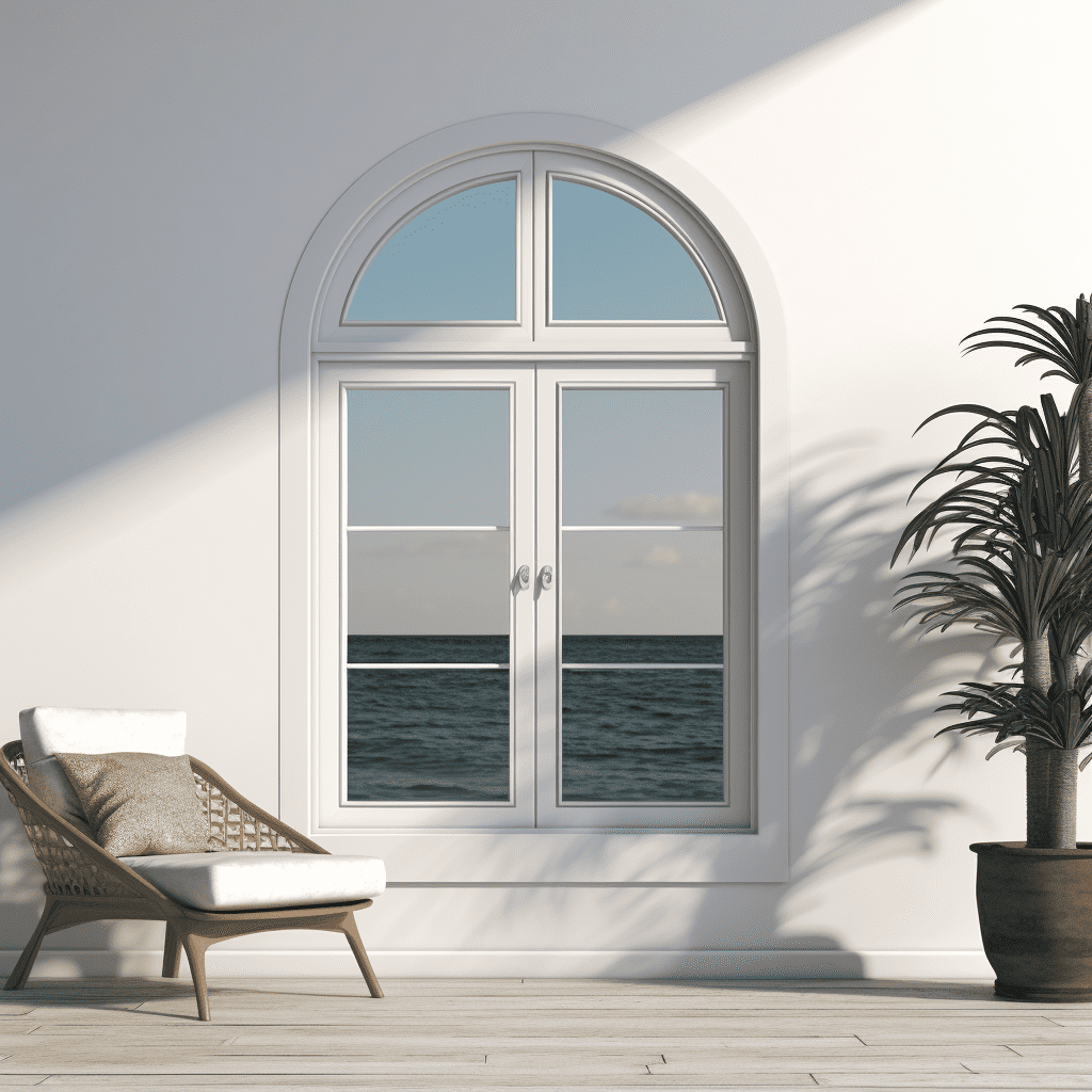 Close-up of Everlasting uPVC arch window detail